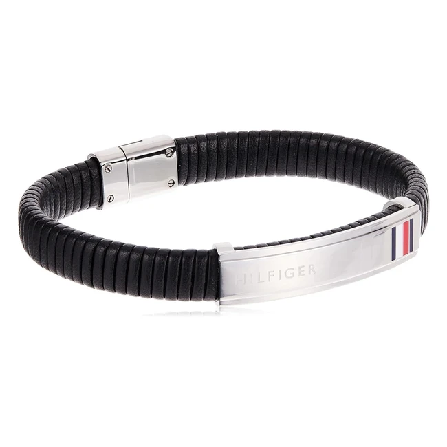 Braccialetto Tommy Hilfiger Uomo in Pelle Nero - 2790349