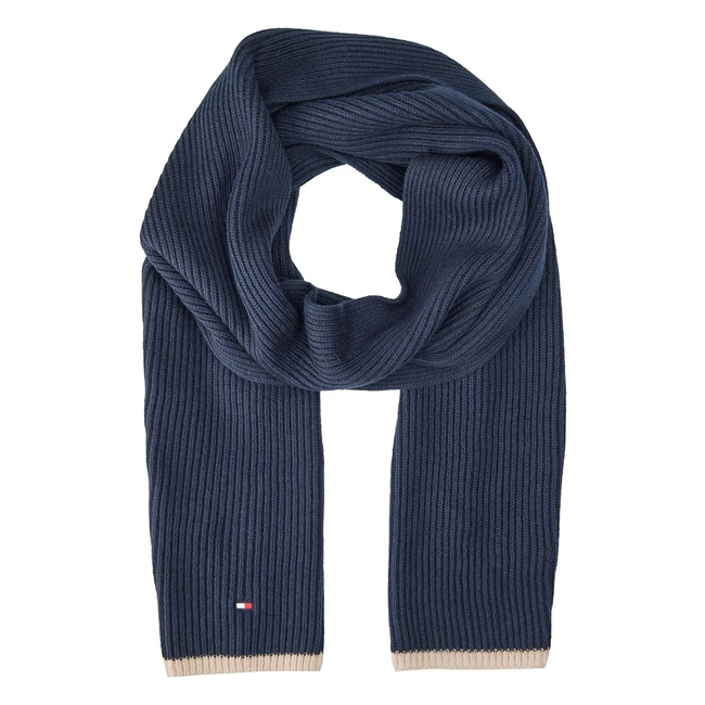 Tommy Hilfiger Men's Block Flag Scarf - Space Blue/Cashmere Creme - One Size