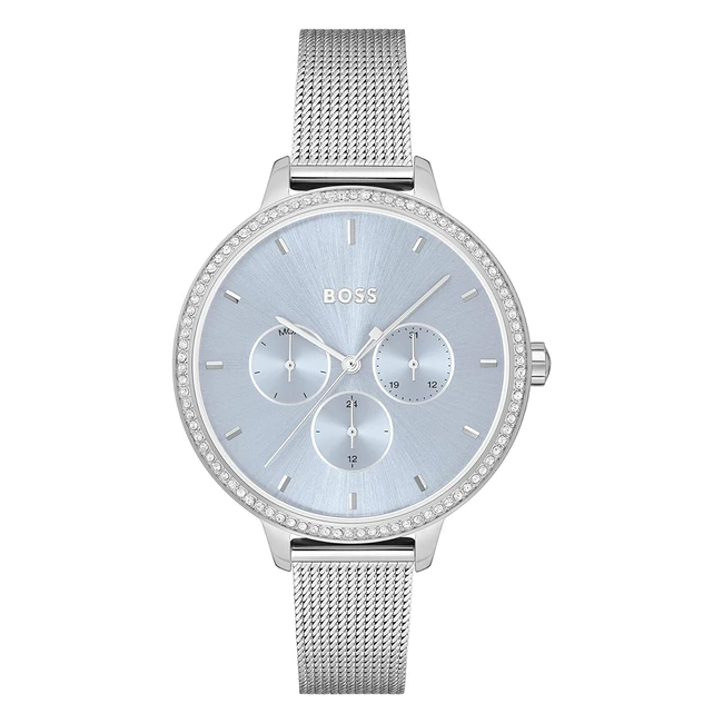 Boss Women's Quartz Watch - Multifunction, Silver Stainless Steel Mesh Bracelet - 1502662