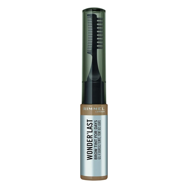 Rimmel London Tinta Sopracciglia Wonderlast - Applicatore Massima Precisione - Lunga Durata - Riempie e Definisce - 004 Soft Black