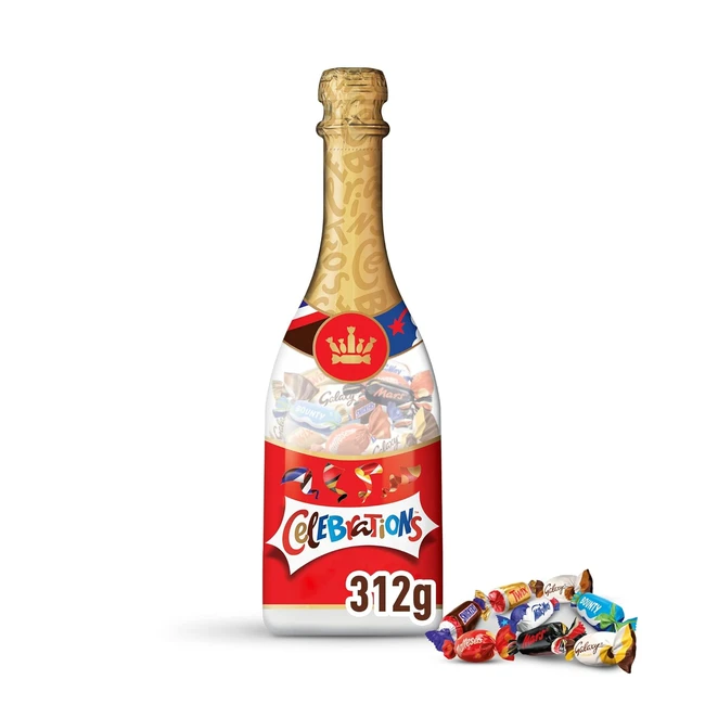 Celebrations Geschenkflasche Champagnerflasche - Mix aus Snickers, Twix und mehr - 312g