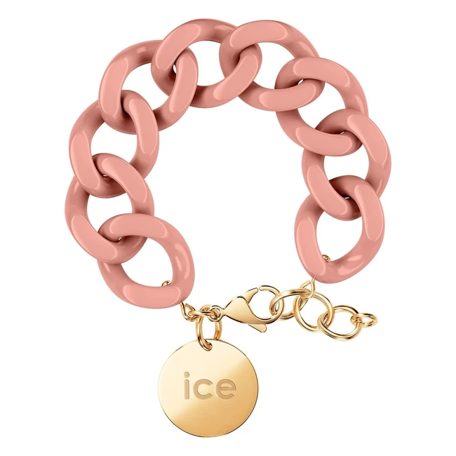 Bracelet Ice Jewellery Chain Mailles XL pour Femmes - Couleur Rose - Réf. 020350