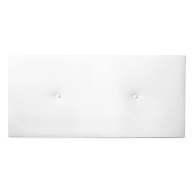 Cabecero premium acolchado modelo Miln, tapizado en polipiel de alta calidad - Blanco 90x60 cm