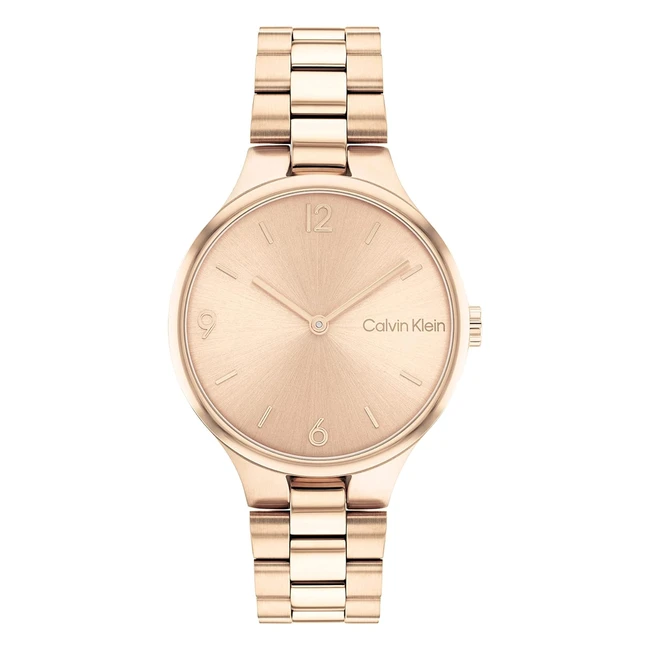 Calvin Klein Women's Quartz Watch - Carnation Gold Stainless Steel Bracelet
