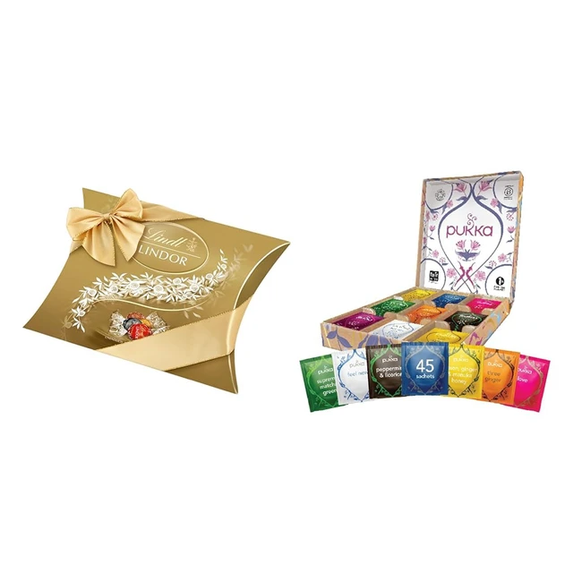 Lindt Schokolade Lindor Kugeln Mischung 323gr + Pukka Lieblingstee Selection Box