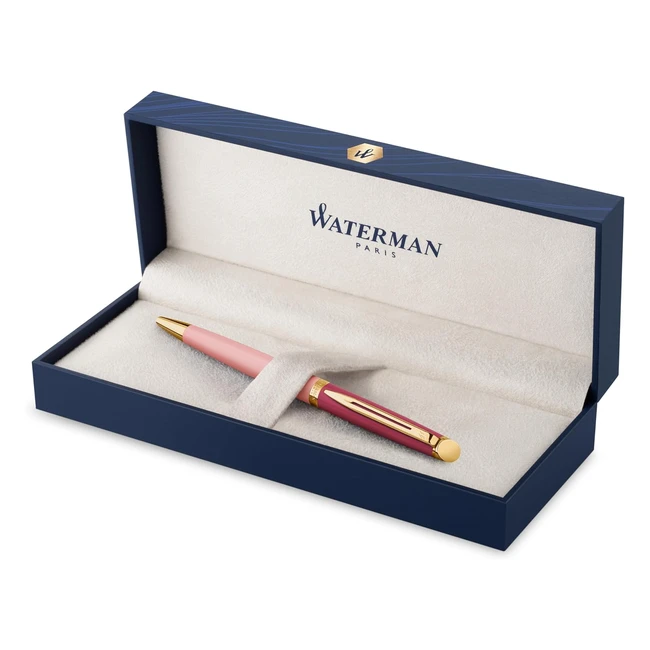 Waterman HMisphre Ballpoint Pen Metal Pink Lacquer Medium Point Blue Ink