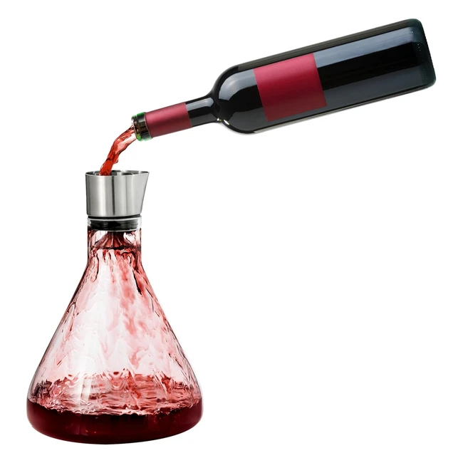 Caraffa Decanter Delta Blomus 63482 - Acciaio Inox Opaco, Silicone, Vetro Trasparente