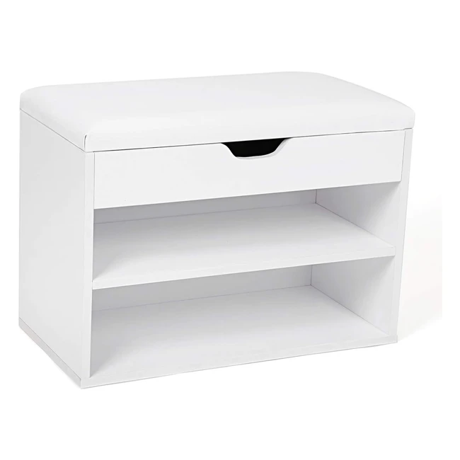 Vasagle Armario Zapatero Banco Estantera 2 Niveles - Blanco