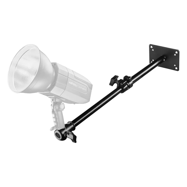 Walimex Pro Wand Deckenstativ 54cm Schwarz - Platzsparendes Stativ für Studios - Tragkraft 6kg