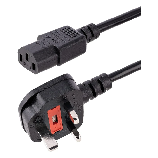 Startechcom Standard UK Computer Power Cord - 6ft - Black - PXT101UK