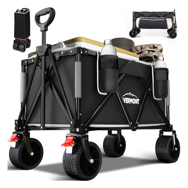Overmont Folding Trolley Cart - Heavy Duty Big Wheels 265lbs Capacity