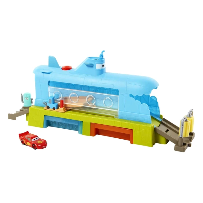 Coffret Station de Lavage Baleine Disney Pixar Cars avec Flash McQueen - Jeu de Couleur - Jouet Enfant