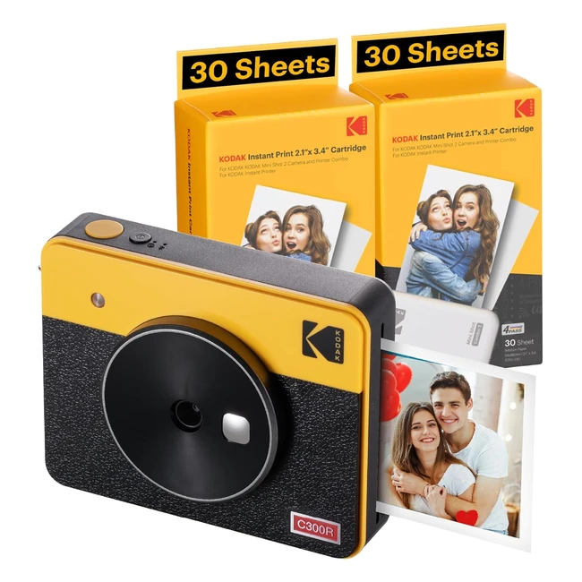 Kodak Mini Shot 3 Retro Sofortbildkamera und Fotodrucker 2in1 - Tragbar 76x76cm