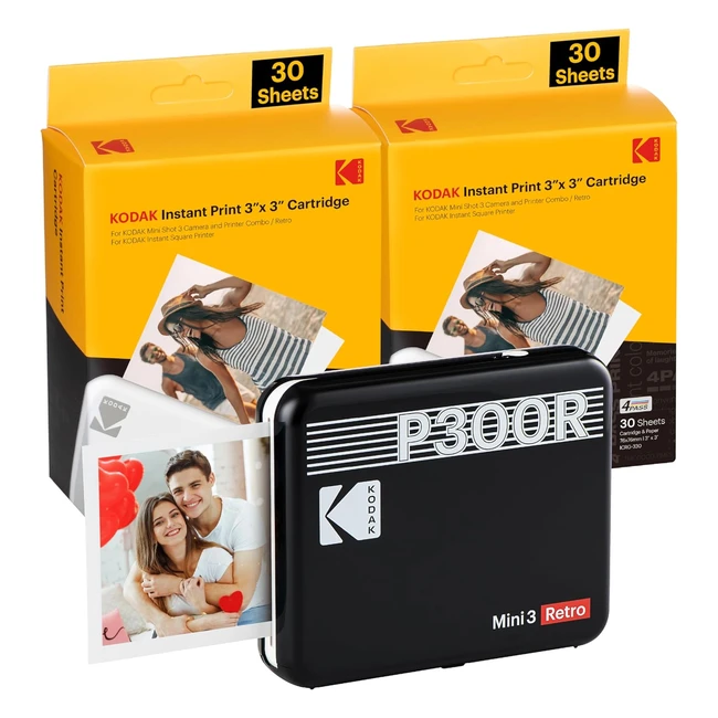 Kodak Mini 3 Retro 4Pass Fotodrucker - Tragbar  Kompakt - Hohe Fotoqualitt - 
