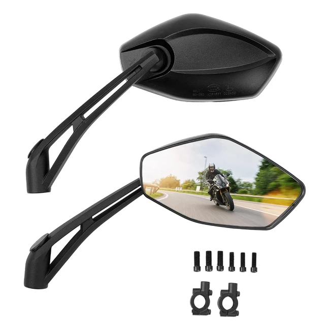 Rétroviseur Moto Homologué Kemimoto M8 et M10 - Support Latéral - Compatible MT07 MT09