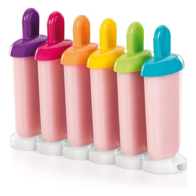 Tescoma 668218 Stampi per Gelati Bambini, Plastica Multicolore, 6 Pezzi