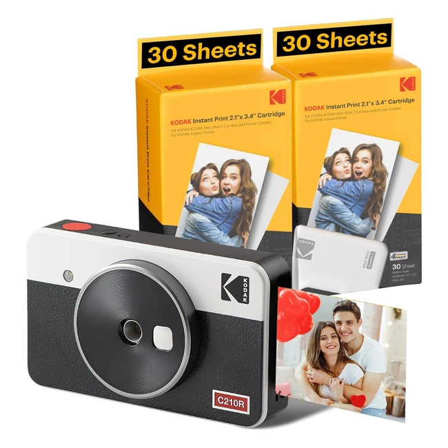Kodak Mini Shot 2 Retro Sofortkamera mit Fotodrucker 53x86cm - 68 Bltter