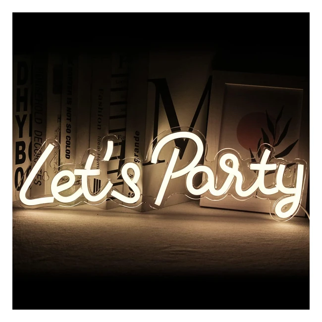 Let's Party Neon Light - LED Neon Sign for Wall Decoration - USB - Christmas Birthday Wedding - Gift