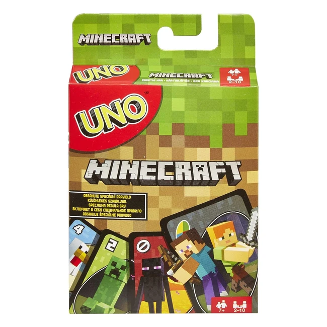 Mattel Games Uno Minecraft - Spezialversion mit Creeper Regelkarte