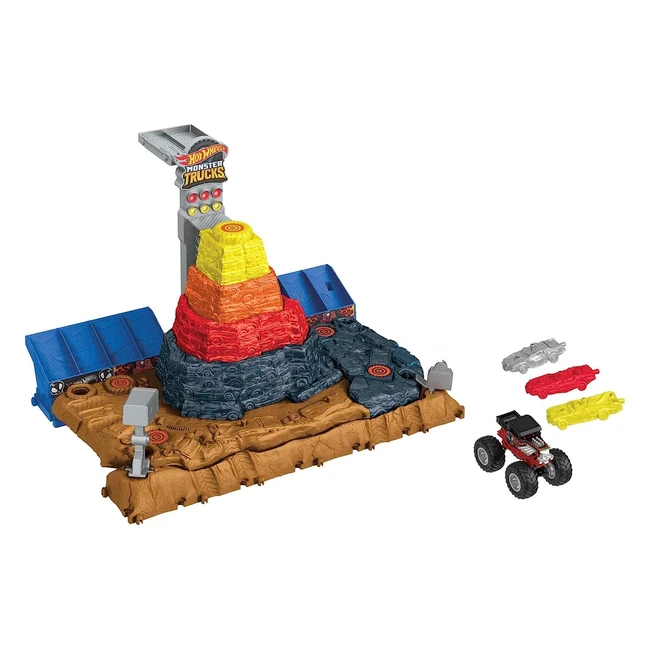 Hot Wheels Monster Trucks Arena Smashers Bone Shaker Ultimate Scrap Yard Playset HNB96
