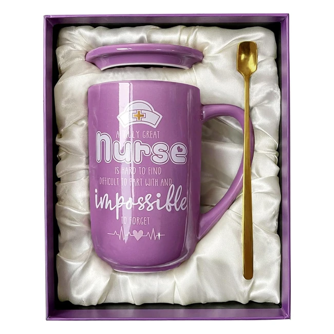Funny Nurse Gifts for Women - Elegant Purple Best Nurse Mug - 18oz - Retirement Gift