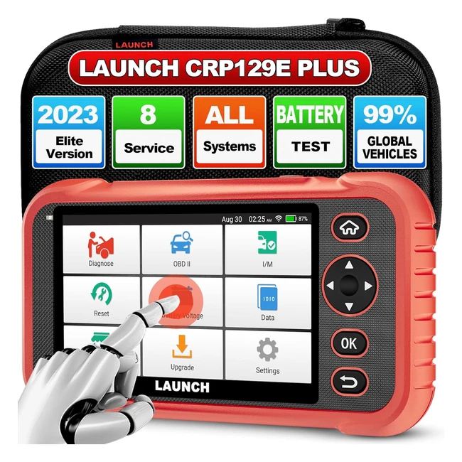 2023 Nuevo Launch CRP129E Plus OBD2 Diagnóstico Coche Todo Sistema 8 Reset Inyector Codificación Aceite Acelerador EPB DPF SASTPMS Reset Emparejamiento Batería