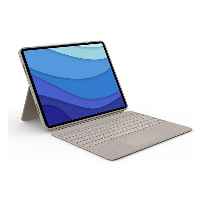 Logitech Combo Touch - Clavier pour iPad Pro 12.9 pouces 5e/6e générations (2021/2022) - Rétroéclairé, Amovible, Pavé Tactile ClickAnywhere