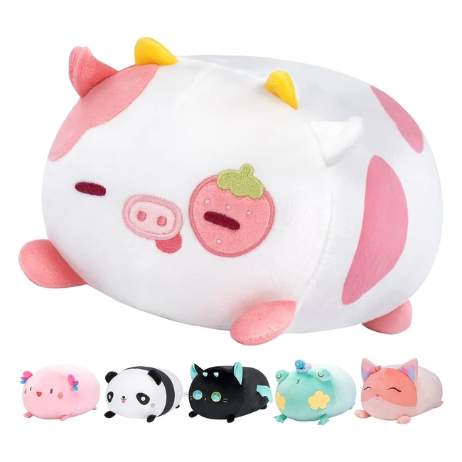 Peluche Kawaii Stitch 20cm Vaca Fresa Almohada Abrazando Juguetes Animales