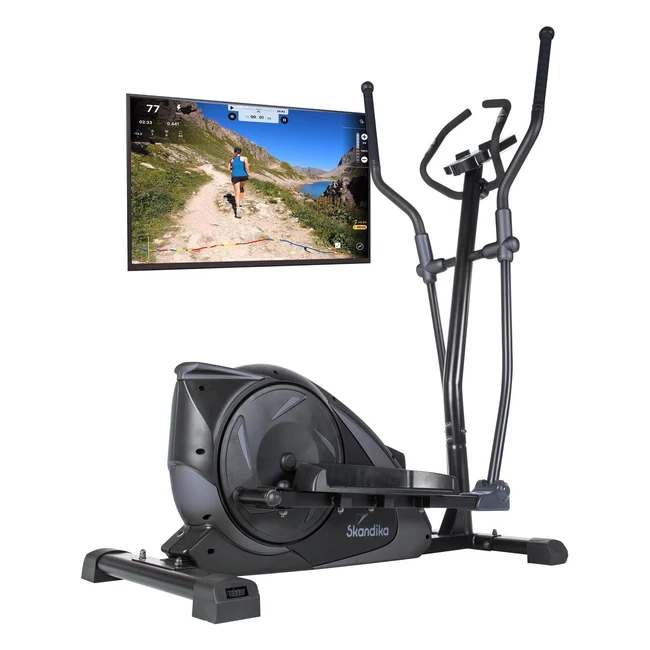 Skandika Cross Trainer Elegant - Heimtrainer mit Bluetooth App-Steuerung, Kinomap Tablet-Halterung, Magnetbremssystem, 12 kg Schwungmasse, 32 Stufen, bis 130 kg