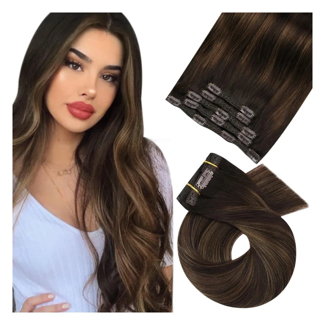 Extensiones de Clip de Pelo Natural Ombre Remy Balayage 262 Marrn Oscuro Mezcl