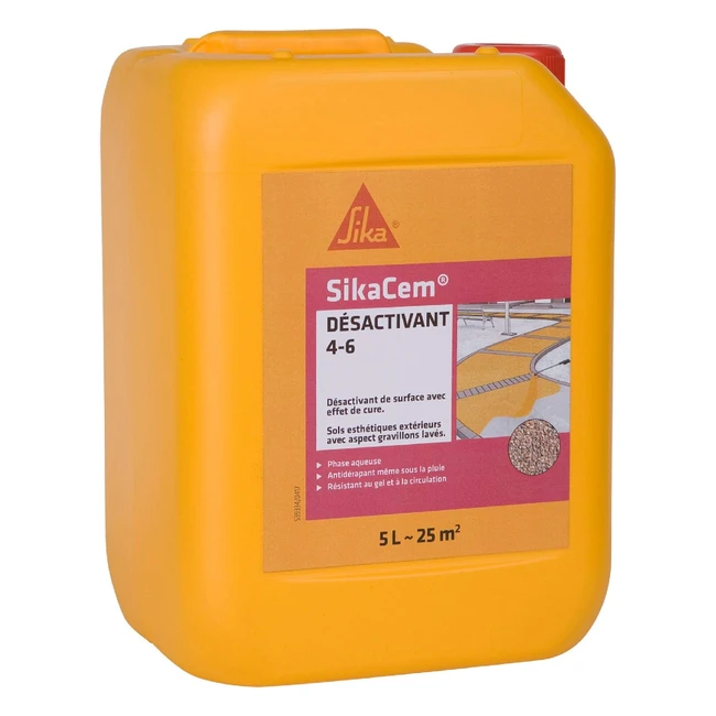 Sikacem Désactivant 46 - Aspect Gravillons Lavés ou Béton Lavé pour Sols Extérieurs - Blanc 5L