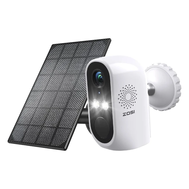 Telecamera Zosi 3MP WiFi Batteria Esterna - Rilevamento Persone - Pannello Solare - Allarme Luminoso e Sonoro
