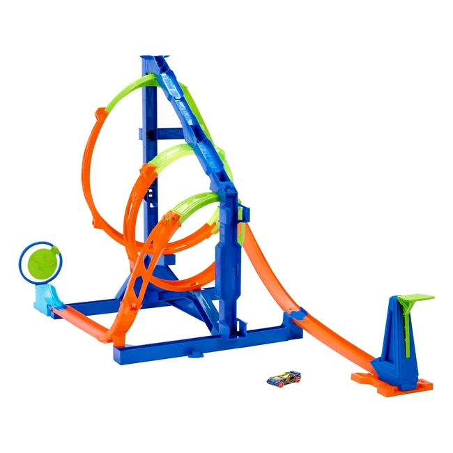 Hot Wheels Action Track Corkscrew Twist Kit - Launch Car Directly at Target - Includes 1 Toy Car - Ages 6+