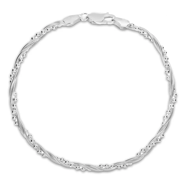 Tuscany Silver Women's Sterling Silver Twist Snake and Balls Bracelet - 19cm75