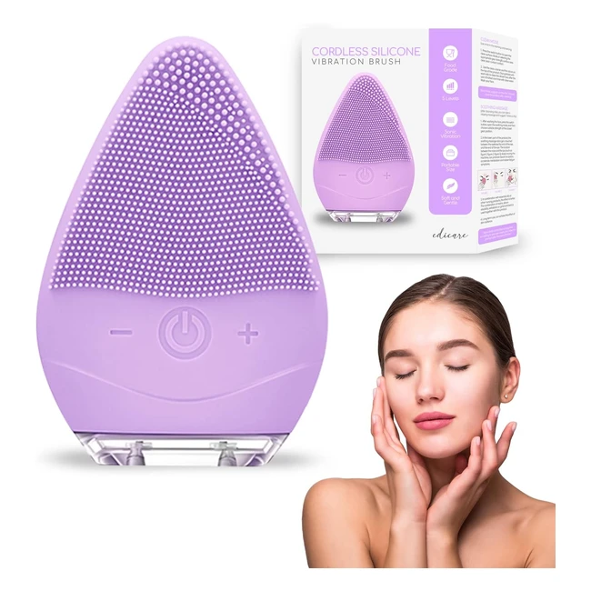 Limpiador Facial Eléctrico Edicare - Exfoliación Antienvejecimiento - Resistente al Agua - Morado