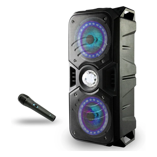 Altoparlante Bluetooth Portatile Lauson LLX33 con Effetto Luce Multicolore - Lettore MP3 USB - Karaoke con FM - Batteria 12h