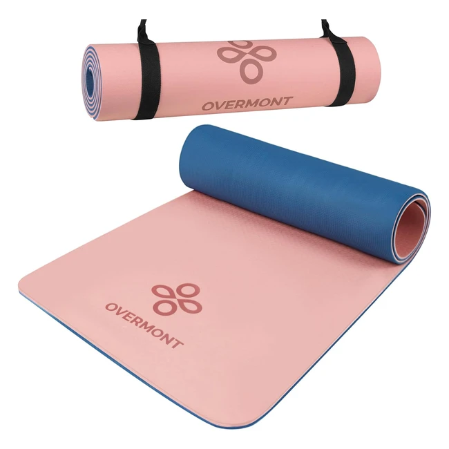 Esterilla Yoga Overmont Profesional TPE 8mm Extra Gruesa - ¡Amplio espacio para Pilates y Estiramientos!