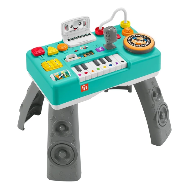 Fisher Price Musik Aktivitätstisch | 3 Klavier-Spielmodi | Farbige Lichter | 12 Feinmotorik-Aktivitäten | Über 100 Lieder | Aufnahme- und Wiedergabefunktion | 6 Monate bis 3 Jahre | HXG09