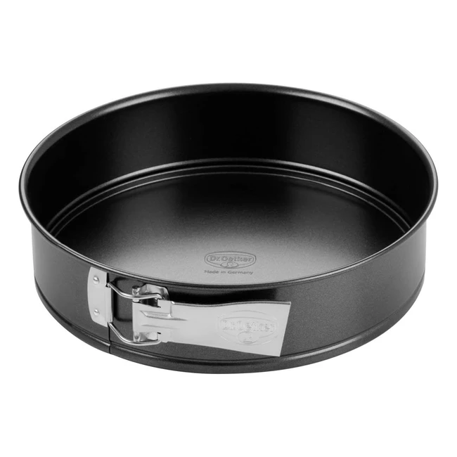 Dr. Oetker 2512 Springform 24 cm Kuchenform mit Flachboden, Antihaftbeschichtung, schwarz