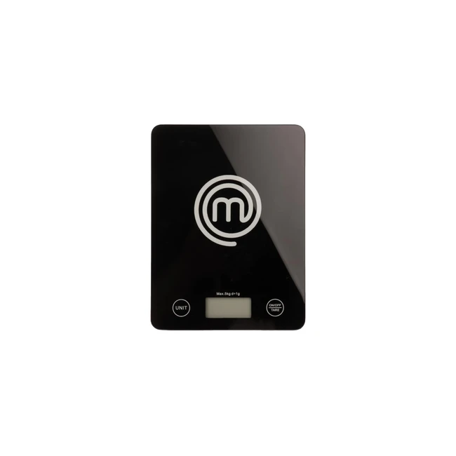 MasterChef Báscula de Cocina Digital - Alta Precisión - Capacidad 5 kg - Función de Tara - Auto Apagado - Negro