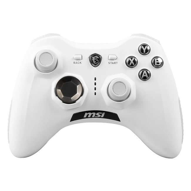 MSI Force GC30 V2 White Wireless PC Gamepad Controller - 2.4GHz, 600mAh Battery, Interchangeable Dpad Covers