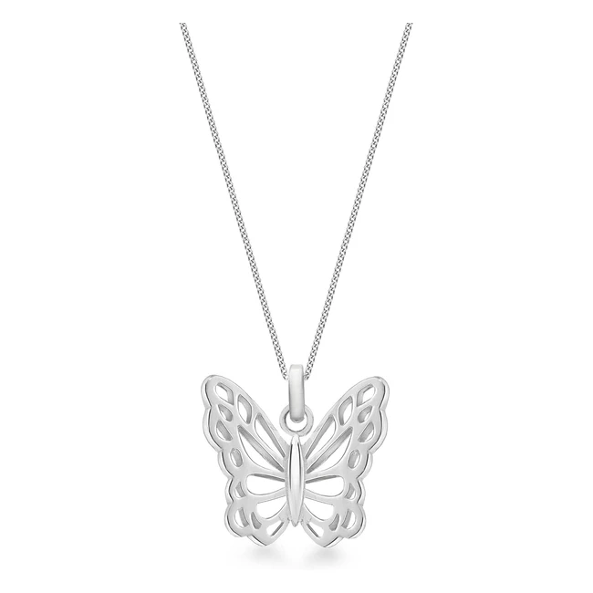 Tuscany Silver Womens Sterling Silver Cut Out Butterfly Pendant Necklace