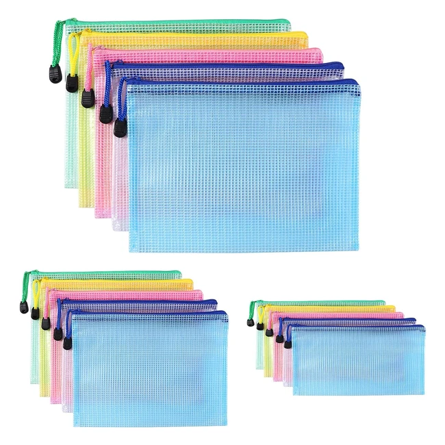 Buste Plastica Zip Oderra A4A5A6 - 15 Pezzi Trasparenti