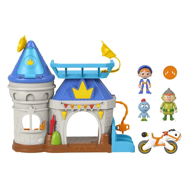 Coffret de jeu Le Château Fort de Karamel avec Gus le Chevalier Minus, Véhicule Poney et 3 Figurines - Jouet pour Enfant HGK33