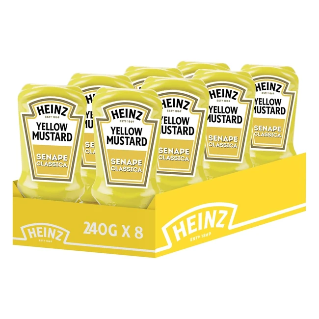Salsa Heinz Yellow Mustard Senape Classica 8x240g - Delicata e Cremosa