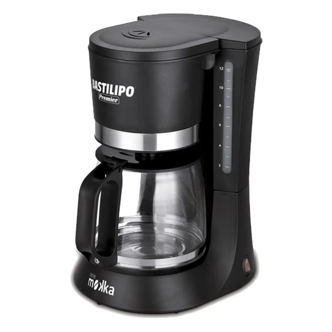 Cafetera Goteo Bastilipo Mokka 12 - Negro/Plata - Potente y Antigoteo