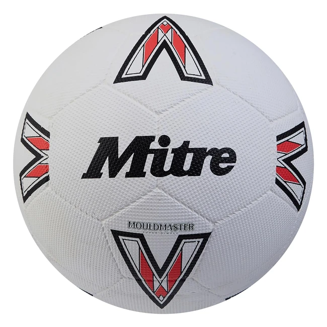 Mitre Unisex Super Dimple 24 Football - WhiteBlackRed - Durable  Textured Sur