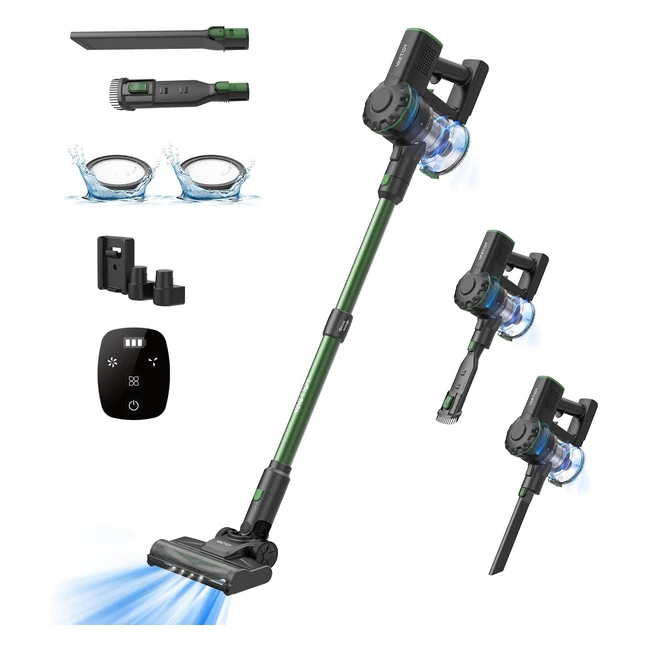 Aspiradora sin cable Vactidy V9Pro 30kPa - Motor sin escobillas 200W - Autónoma 45 min - 4 en 1