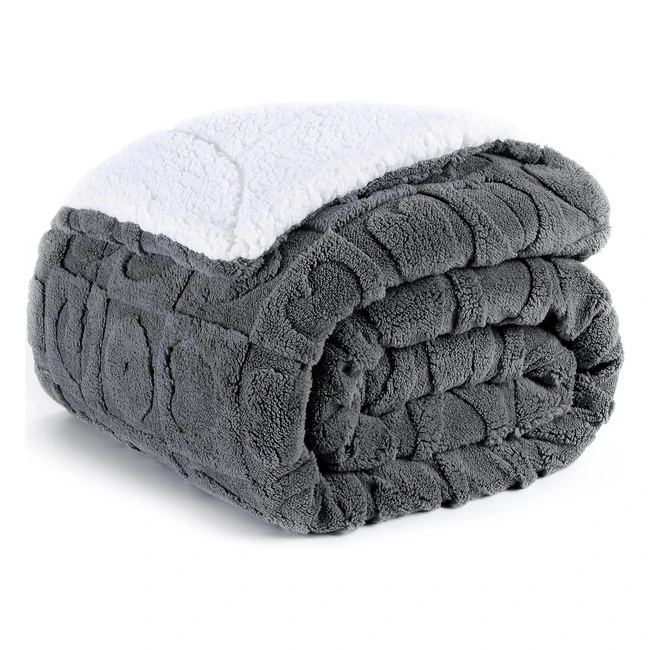 Manta Polar 200x230 cm 520gsm - Suave y Acogedora - Manta de Sofá con Letras de Corazón - Ideal para Invierno - Gris