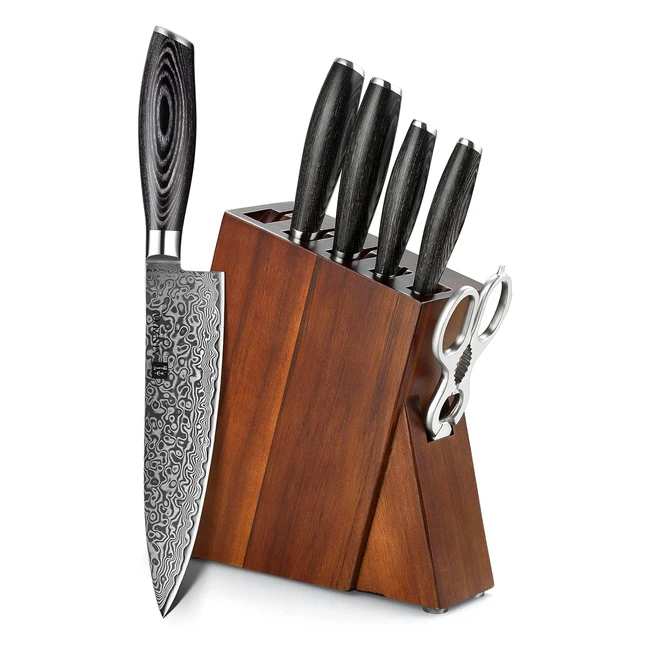 Set Cuchillo Profesional Xinzuo Acero Damasco 7 Piezas - Referencia XYZ - Cortes Precisos y Duraderos